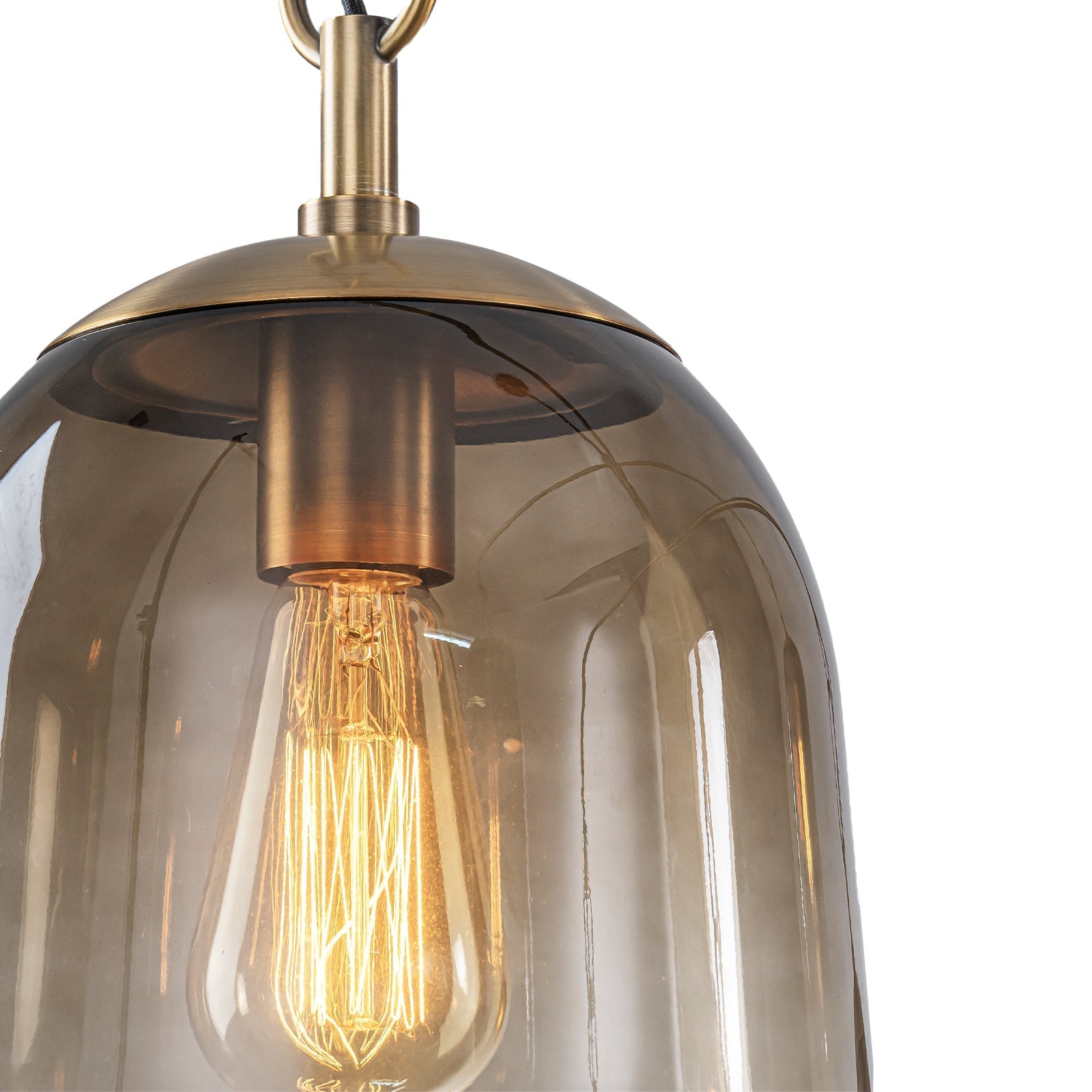 5/7-Light 2/3-Tier Antique Gold Metal Chandelier Pendant with Oval Glass Shades for Living Room, Kitchen Island
