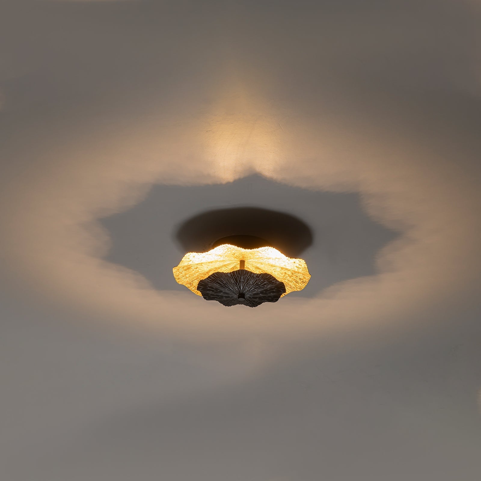 11.41 in. 13-Watt Matte Black and Gold Foil Round Dimmable Integrated LED Wall Sconce for Corridor