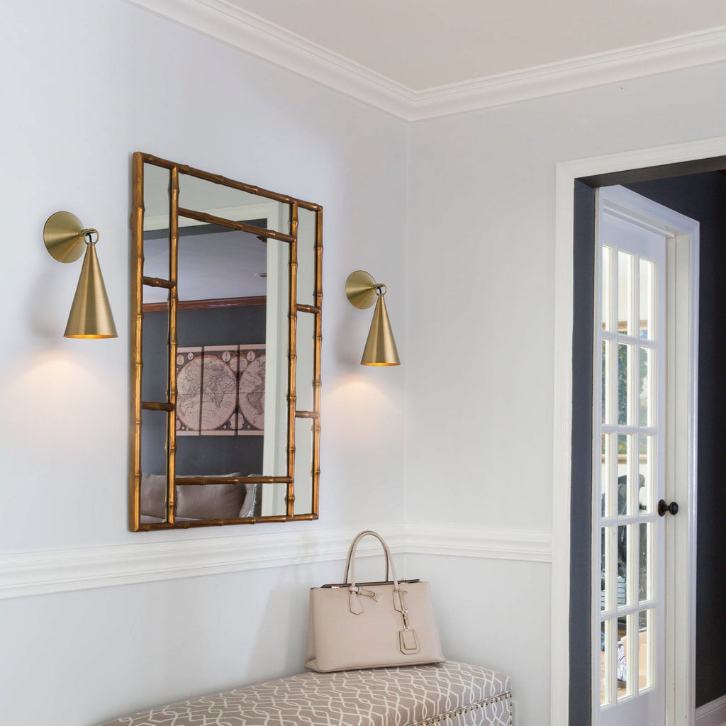 4.72 in. 1-Light Retro Bronze Wall Sconce Interior Vanity Light with Metal Cone Shade for Bathroom, Entryway