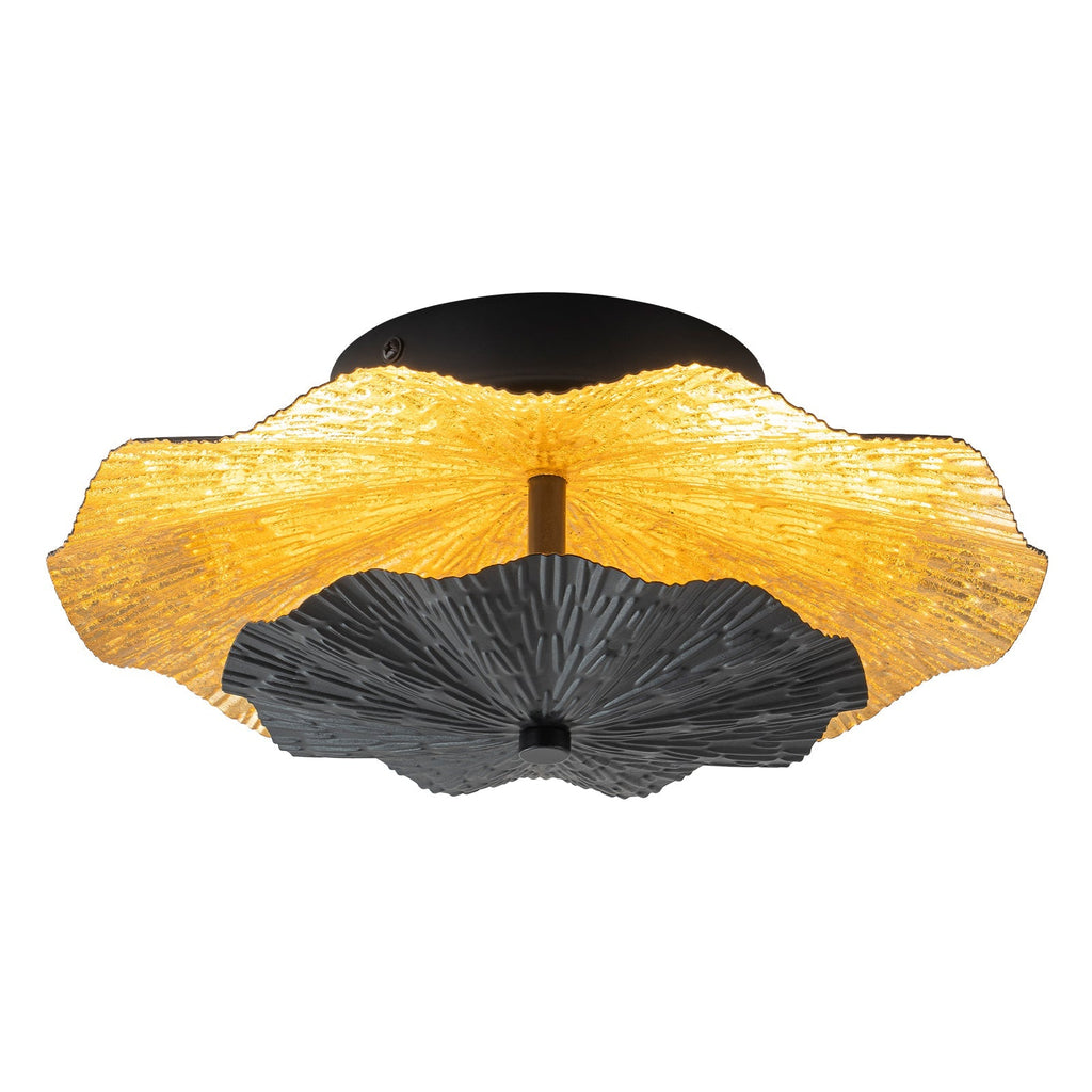 11.41 in. 13-Watt Matte Black and Gold Foil Round Dimmable Integrated LED Wall Sconce for Corridor