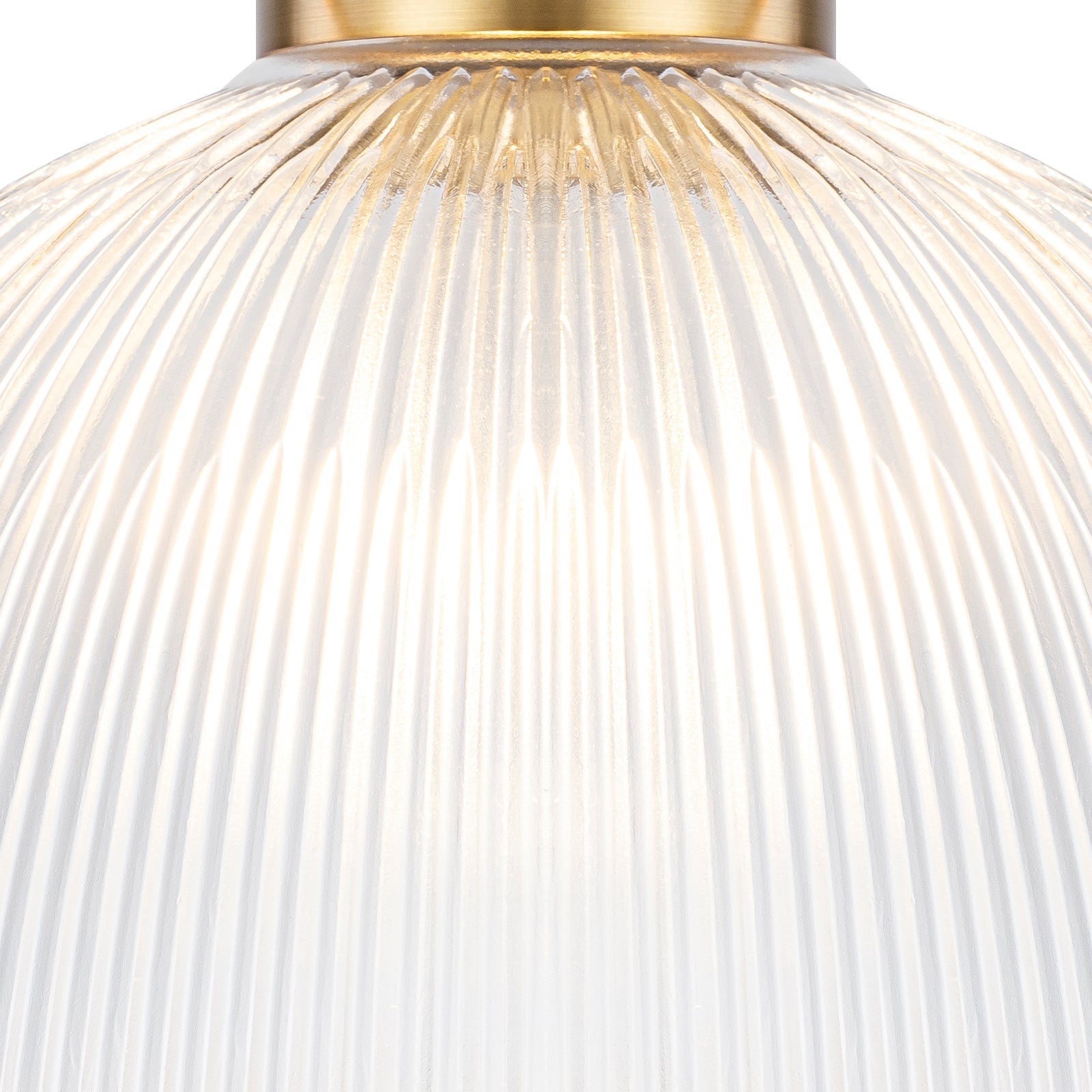 1-Light Industrial Brass Metal Dome Pendant Light with Clear Glass Shade for Kitchen Island, Dining Room