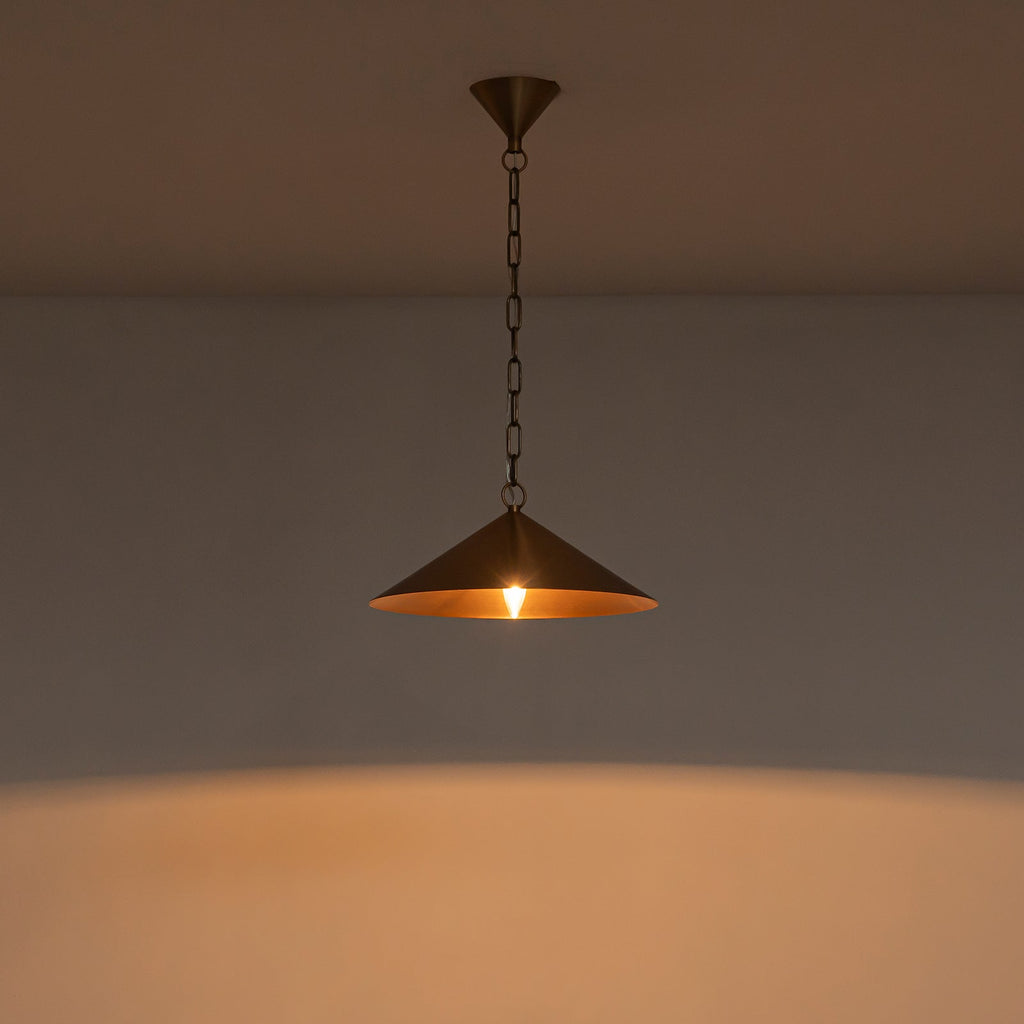 14.76 in. 60-Watt 1-Light Vintage Bronze Island Pendant Light with Cone Iron Shade for Kitchen, Dining Room